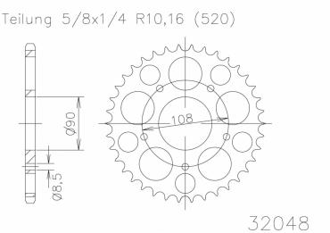 ESJOT Kettenrad 43 Z silber