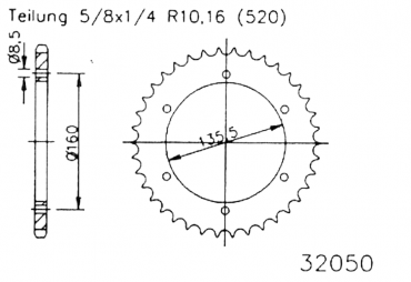 ESJOT Sprocket steel 40 Z