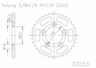 ESJOT Sprocket steel 43 Z