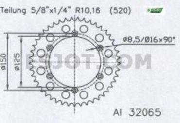 ESJOT Sprocket steel 45 Z