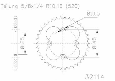 ESJOT Sprocket steel 38 Z
