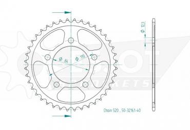 ESJOT Sprocket steel 40 Z