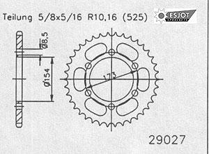 ESJOT Sprocket steel 43 Z