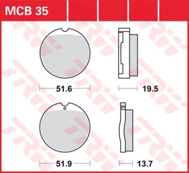 TRW Scheibenbremsbelag MCB035