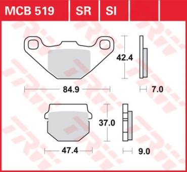 TRW Scheibenbremsbelag MCB519SR