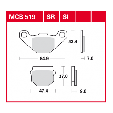 TRW Scheibenbremsbelag MCB519SI