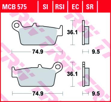 TRW disc brake pads MCB575EC