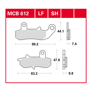 TRW Scheibenbremsbelag MCB612SH