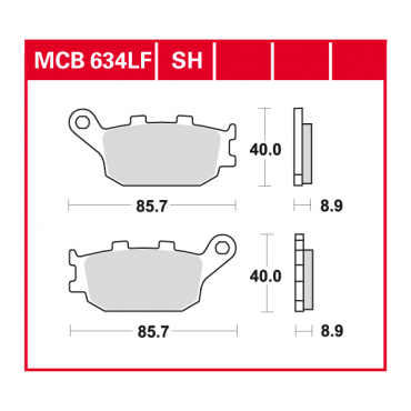 TRW Scheibenbremsbelag MCB634SH