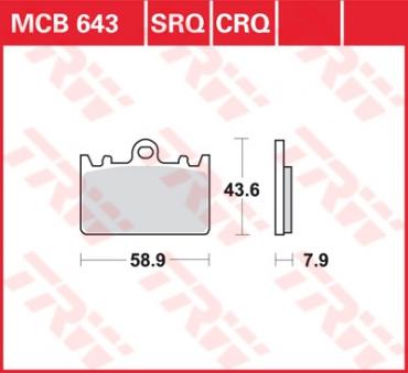 TRW Scheibenbremsbelag MCB643TRQ