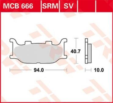 TRW Scheibenbremsbelag MCB666SRM