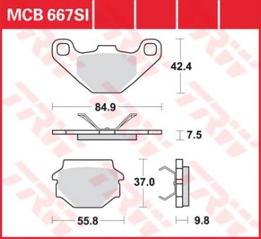 TRW Scheibenbremsbelag MCB667SI