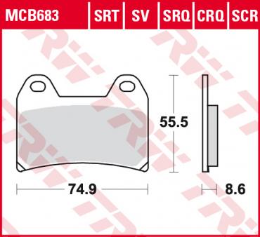 TRW Scheibenbremsbelag MCB683SCR