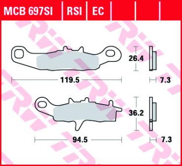 TRW Scheibenbremsbelag MCB697SI