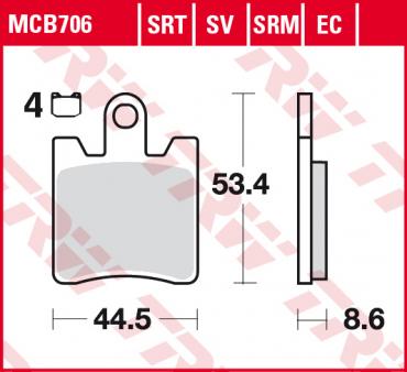 TRW Scheibenbremsbelag MCB706SRM