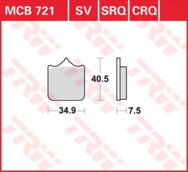 TRW disc brake pads MCB721SV