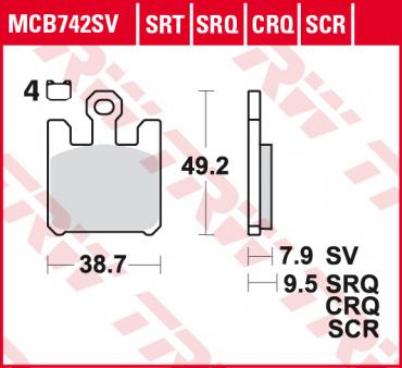 TRW Scheibenbremsbelag MCB742TRQ