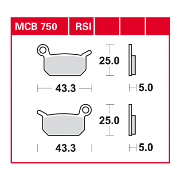 TRW Scheibenbremsbelag MCB750SI