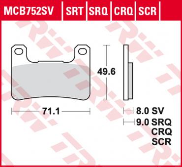 TRW Scheibenbremsbelag MCB752SV