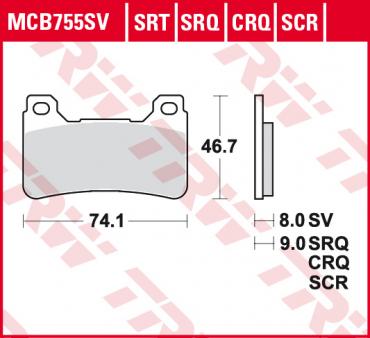 TRW Scheibenbremsbelag MCB755SCR