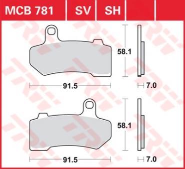 TRW Scheibenbremsbelag MCB781SH