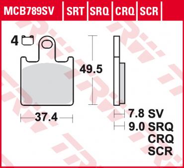 TRW Scheibenbremsbelag MCB789SCR