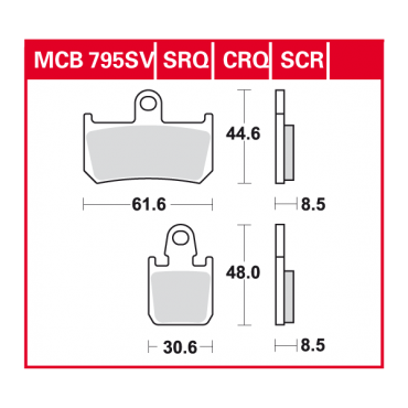 TRW Scheibenbremsbelag MCB795TRQ