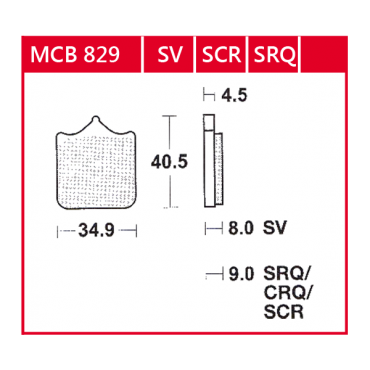 TRW Scheibenbremsbelag MCB829CRQ