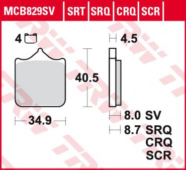 TRW Scheibenbremsbelag MCB829SCR