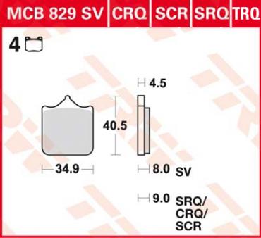 TRW brake pads MCB829TRQ