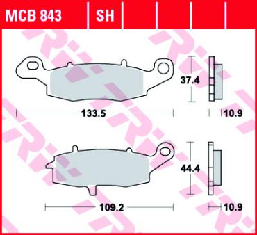 TRW Scheibenbremsbelag MCB843SH