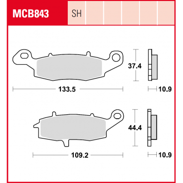 TRW Scheibenbremsbelag MCB843