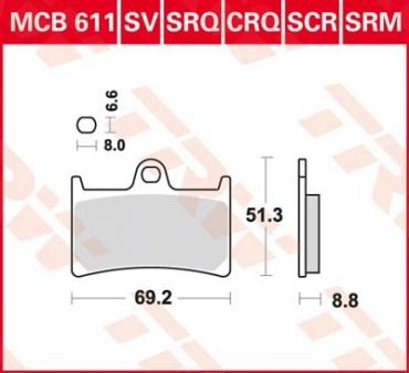 TRW Scheibenbremsbelag MCB611SRM