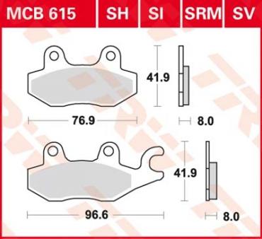 TRW Scheibenbremsbelag MCB615SRM