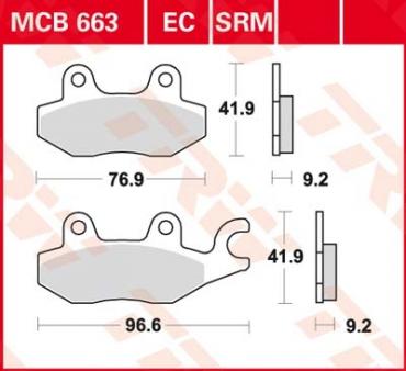 TRW Scheibenbremsbelag MCB663SRM