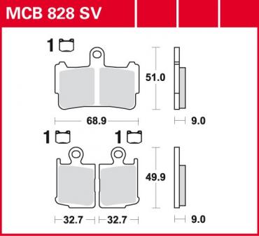 TRW Scheibenbremsbelag MCB828SV