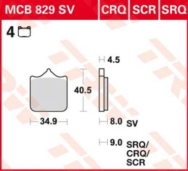 TRW Scheibenbremsbelag MCB829SV