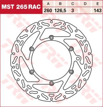 TRW RACING Bremsscheibe starr MST265RAC