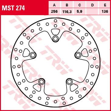 TRW Bremsscheibe starr MST274