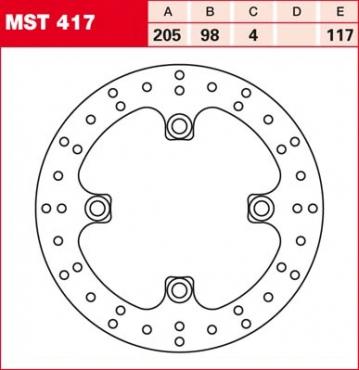 TRW brake disc fixed MST417