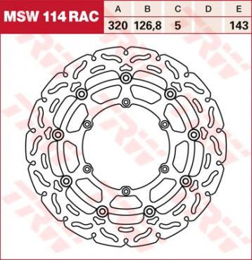 TRW RACING Bremsscheibe schwimmend MSW114RAC