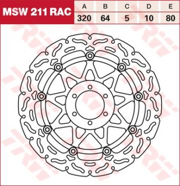 TRW RACING Bremsscheibe schwimmend MSW211RAC
