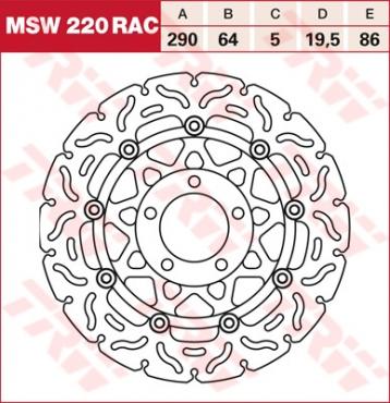 TRW RACING Bremsscheibe schwimmend MSW220RAC