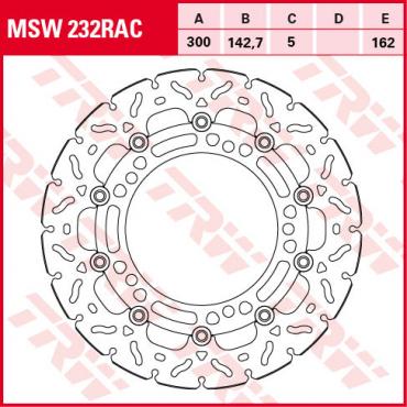 TRW RACING Bremsscheibe schwimmend MSW232RAC