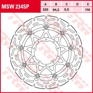 TRW RACING Bremsscheibe MSW234SP