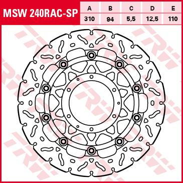 TRW RACING Bremsscheibe ohne ABE MSW240RACSP