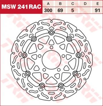 TRW RACING Bremsscheibe schwimmend MSW241RAC