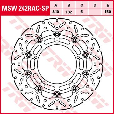 TRW RACING Bremsscheibe ohne ABE MSW242RACSP