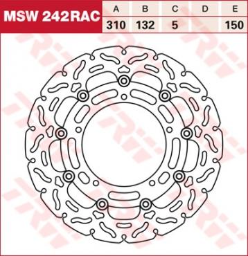 TRW RACING Bremsscheibe schwimmend MSW242RAC