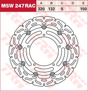 TRW RACING Bremsscheibe schwimmend MSW247RAC